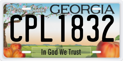 GA license plate CPL1832
