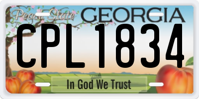 GA license plate CPL1834