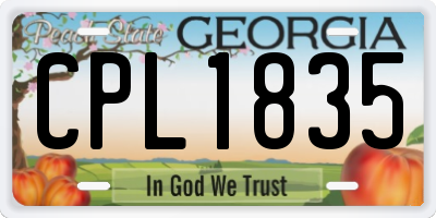 GA license plate CPL1835