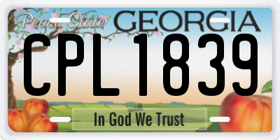 GA license plate CPL1839