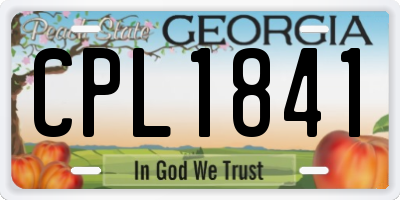 GA license plate CPL1841