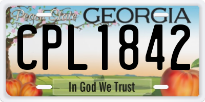 GA license plate CPL1842