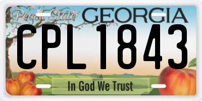 GA license plate CPL1843