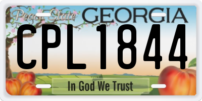 GA license plate CPL1844
