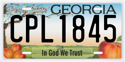 GA license plate CPL1845