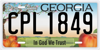 GA license plate CPL1849