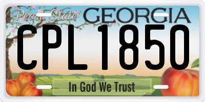 GA license plate CPL1850