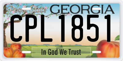 GA license plate CPL1851