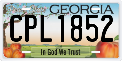 GA license plate CPL1852