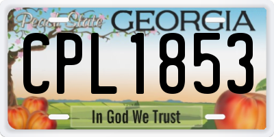 GA license plate CPL1853