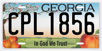 GA license plate CPL1856