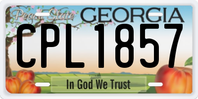 GA license plate CPL1857