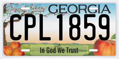 GA license plate CPL1859