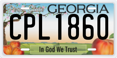GA license plate CPL1860