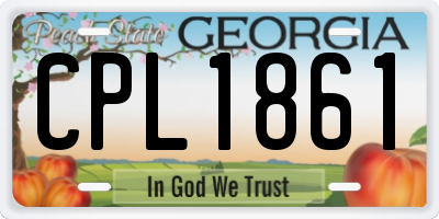 GA license plate CPL1861