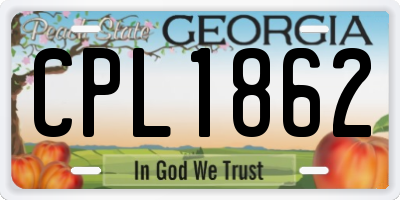 GA license plate CPL1862