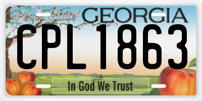 GA license plate CPL1863