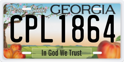 GA license plate CPL1864