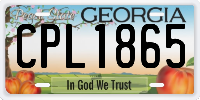 GA license plate CPL1865