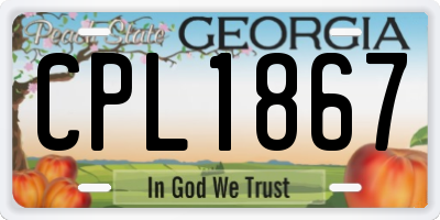 GA license plate CPL1867