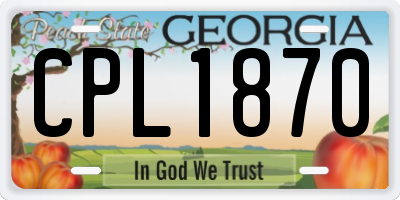 GA license plate CPL1870