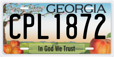 GA license plate CPL1872