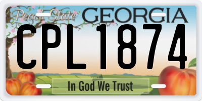 GA license plate CPL1874