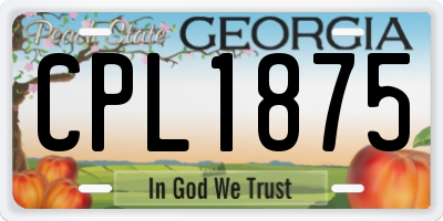 GA license plate CPL1875