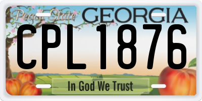 GA license plate CPL1876
