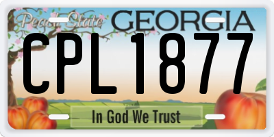 GA license plate CPL1877