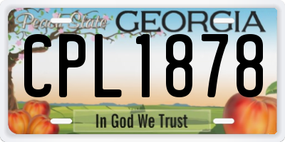 GA license plate CPL1878