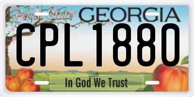 GA license plate CPL1880