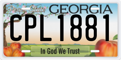 GA license plate CPL1881