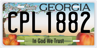 GA license plate CPL1882