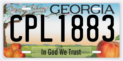 GA license plate CPL1883