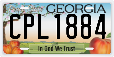GA license plate CPL1884