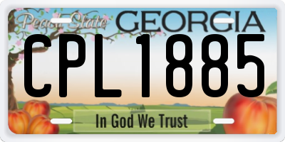 GA license plate CPL1885