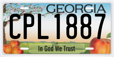 GA license plate CPL1887