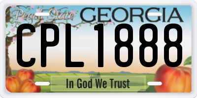 GA license plate CPL1888