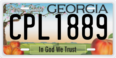 GA license plate CPL1889