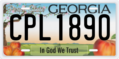 GA license plate CPL1890