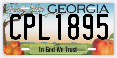 GA license plate CPL1895