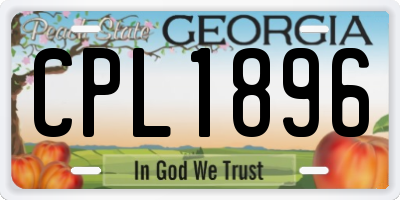 GA license plate CPL1896