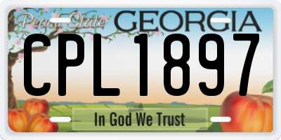GA license plate CPL1897