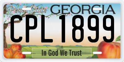 GA license plate CPL1899