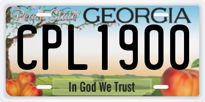 GA license plate CPL1900