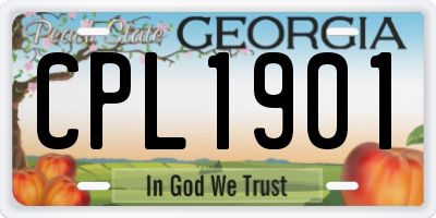 GA license plate CPL1901