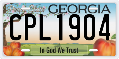 GA license plate CPL1904