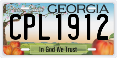 GA license plate CPL1912