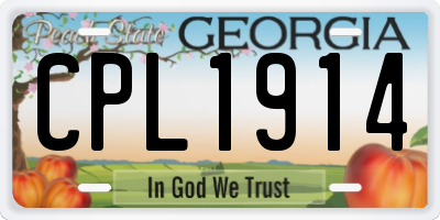 GA license plate CPL1914